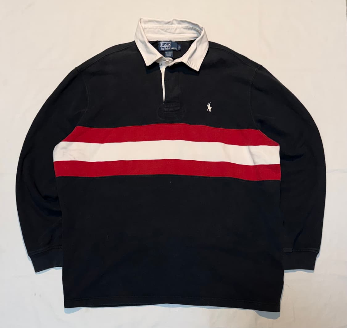 폴로 랄프로렌 롱슬리브 럭비 카라티 블랙 상품이미지1