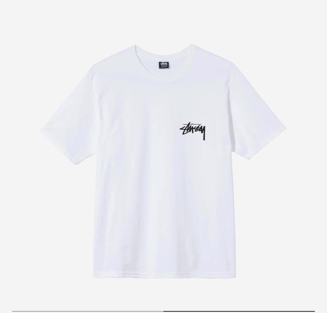 XL 스투시 자수정 리플렉션 반팔 티셔츠 화이트 상품이미지2