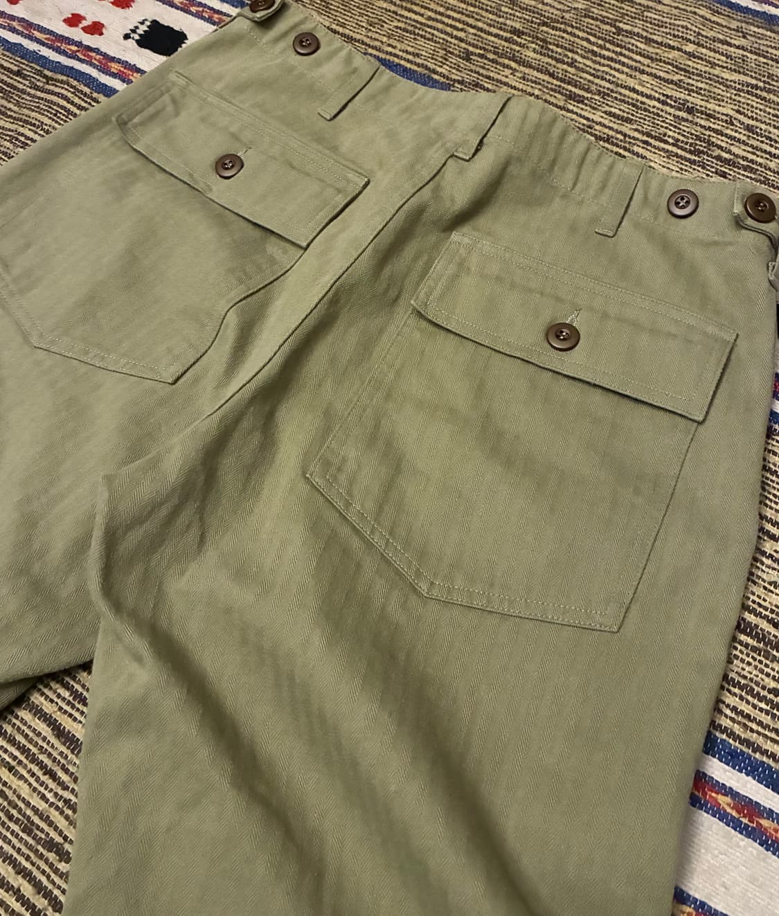 (S)반츠 HBT 헤링본 트윌 퍼티그팬츠 원워시 올리브 상품이미지5