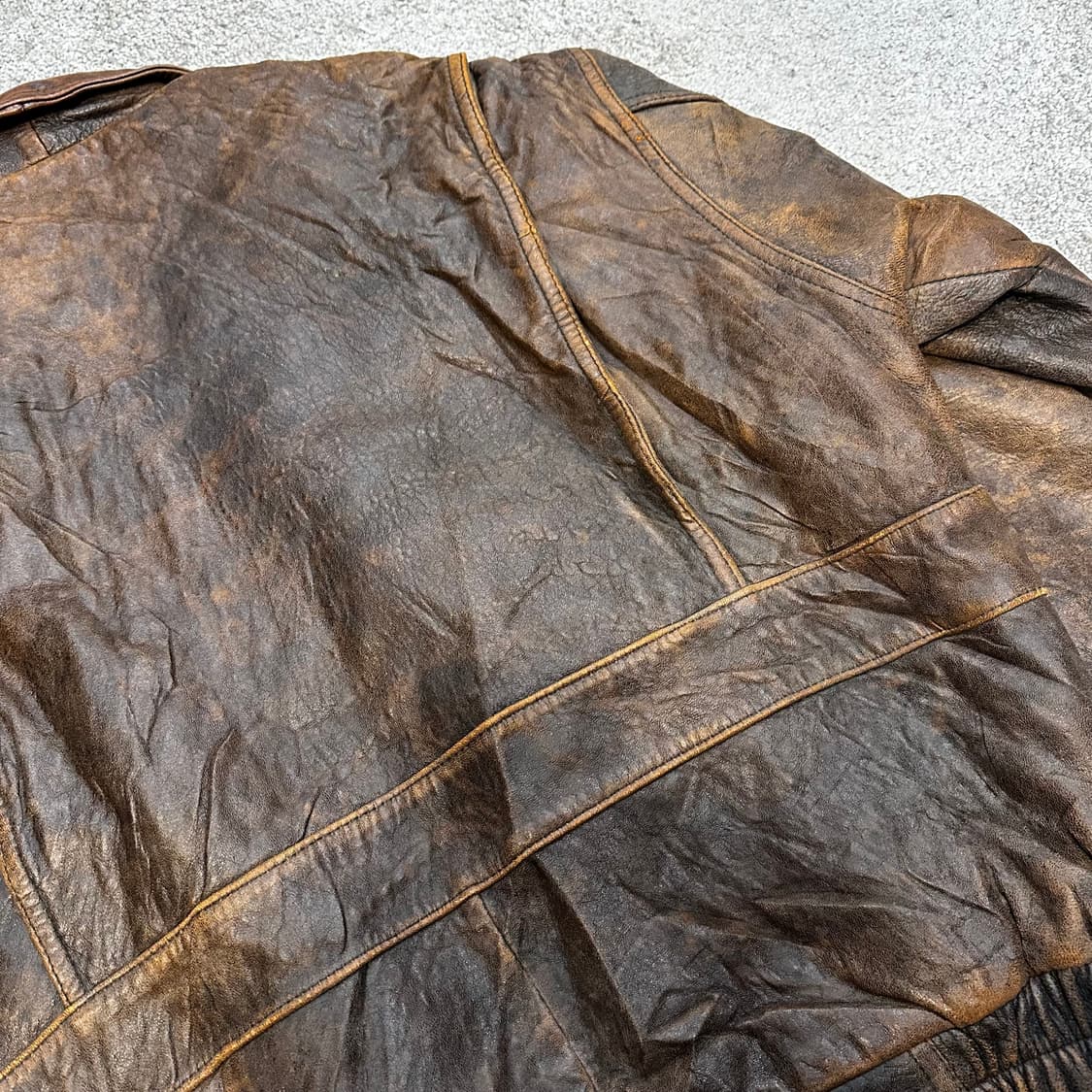 빈티지 브라운 A-2 양가죽 봄버 자켓L 상품이미지9