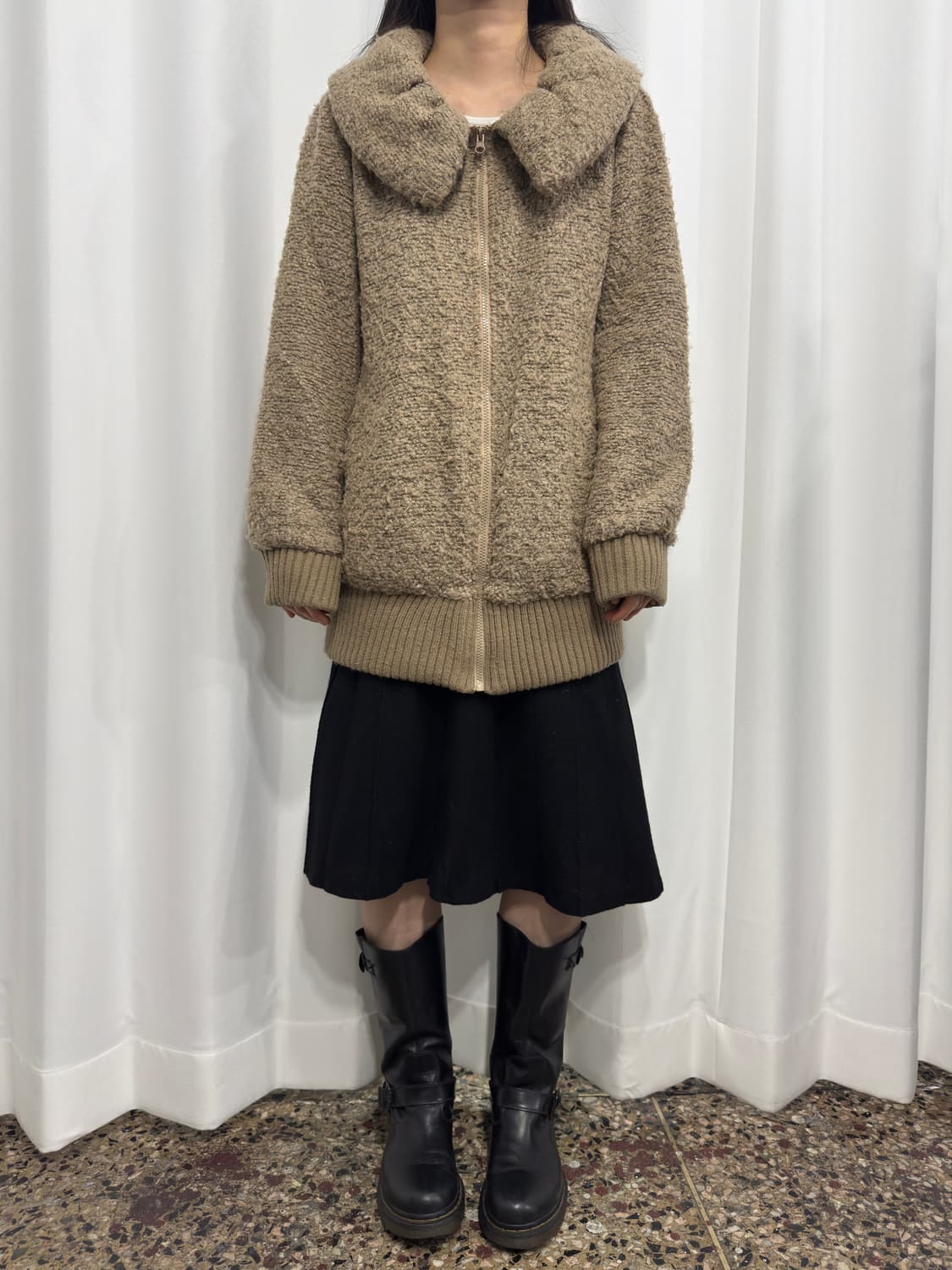 soft brown fleece jacket 상품이미지2