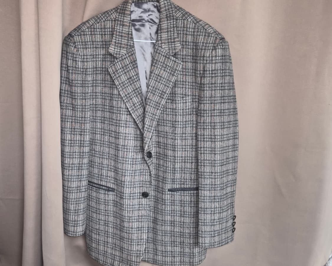 울 체크 정장자켓 판매합니다 상품이미지1