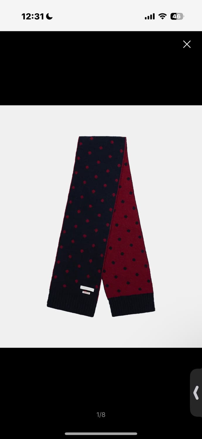 오헤시오 도트 머플러 와인 네이비 상품이미지1