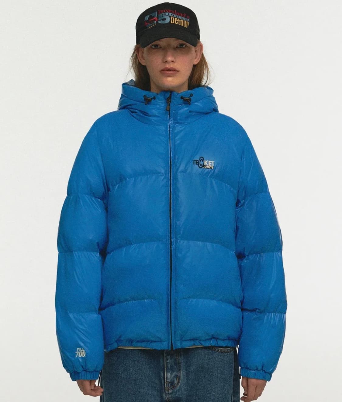 새상품) 테켓 Dot-com 다운 자켓 블루 숏패딩 (M) 상품이미지1
