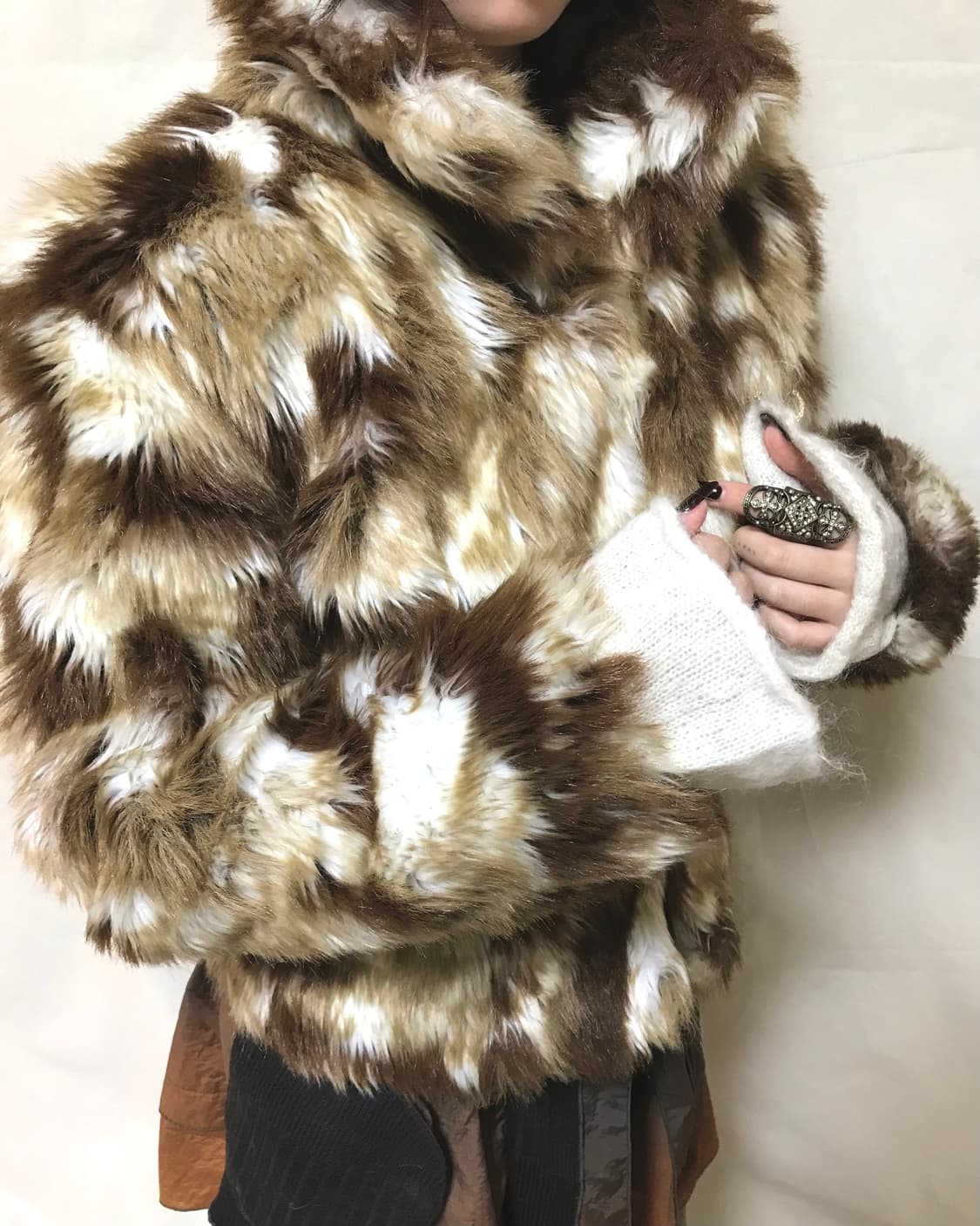 브라운 밤비 퍼 자켓 상품이미지3