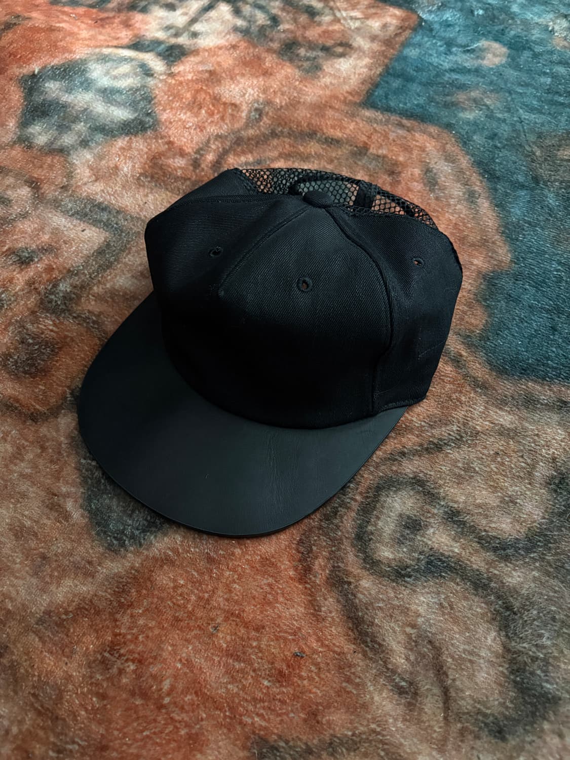 TTF✳️릭오웬스 카프레더 코팅 매쉬캡 상품이미지1