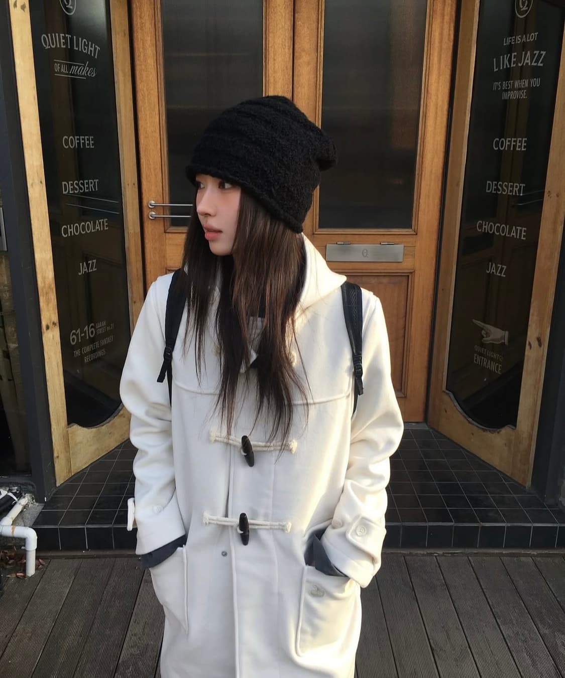 키르시 후드 토글 롱 코트 아이보리 2사이즈 상품이미지7