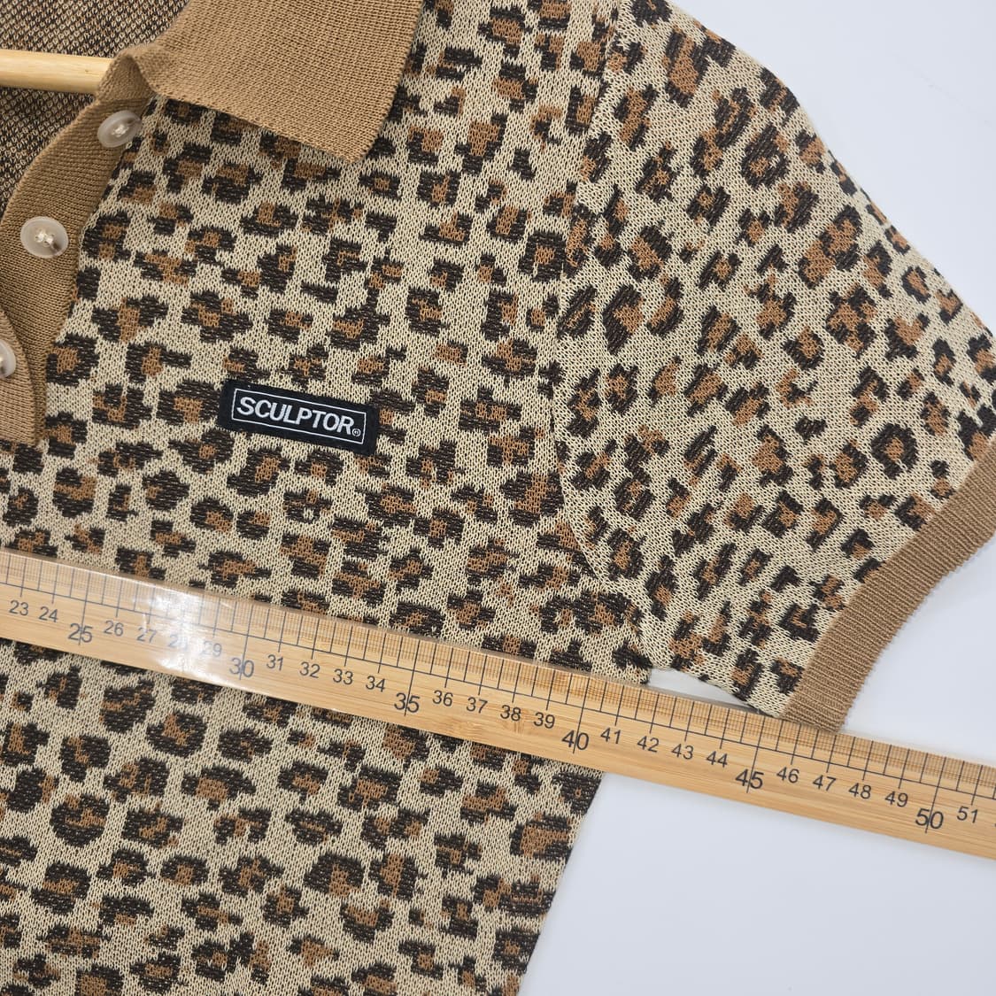 SCULPTOR 레오파드 반팔 니트티 상품이미지2