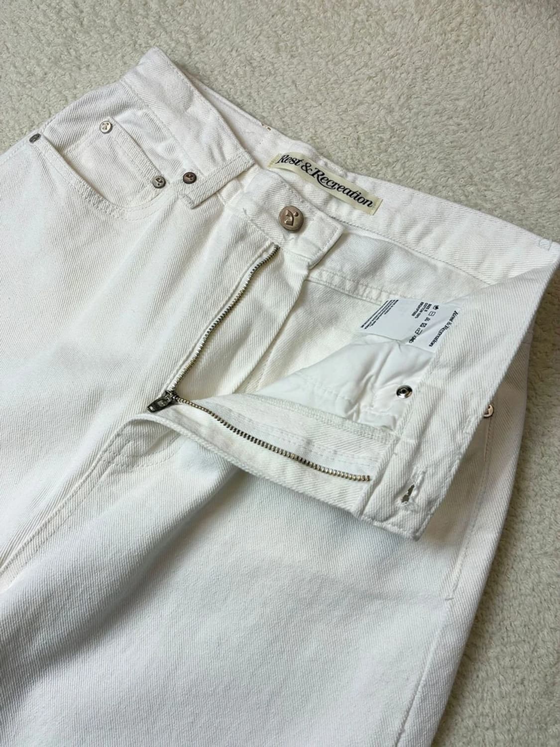 레스트앤레크레이션 RR 와이드 진스 화이트 데님 팬츠 PN5971 상품이미지6