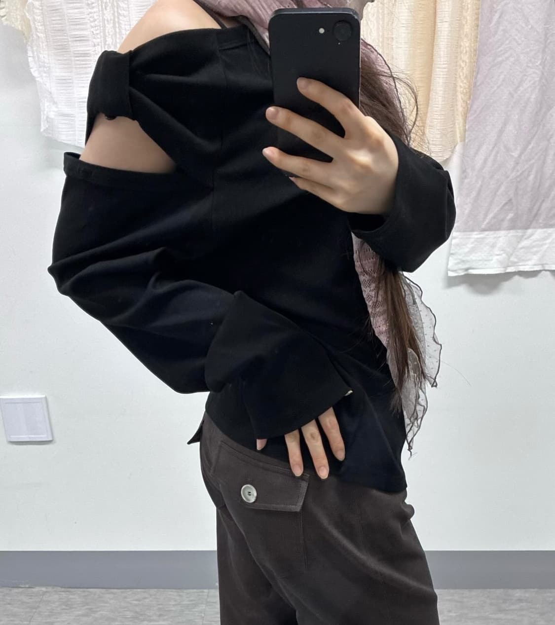 체메씨 bow one shoulder long sleeve 상품이미지6