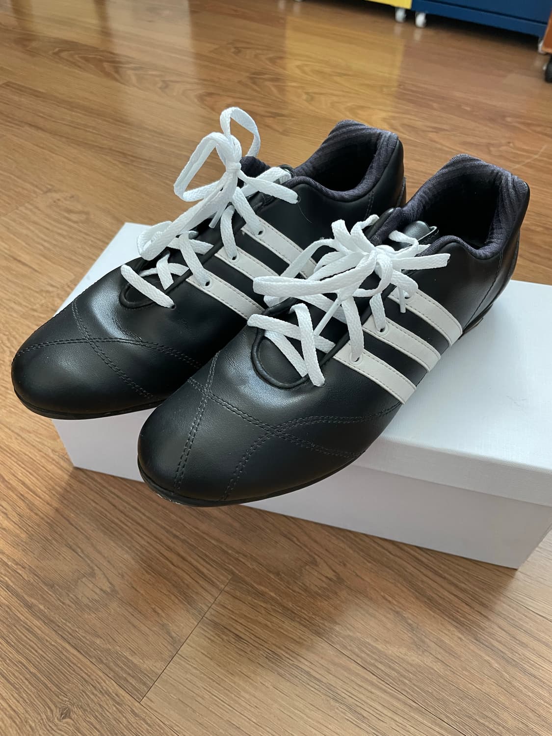 빈티지 아디다스 아스트로그래버 스타일 블랙 레더 가죽 스니커즈 상품이미지1