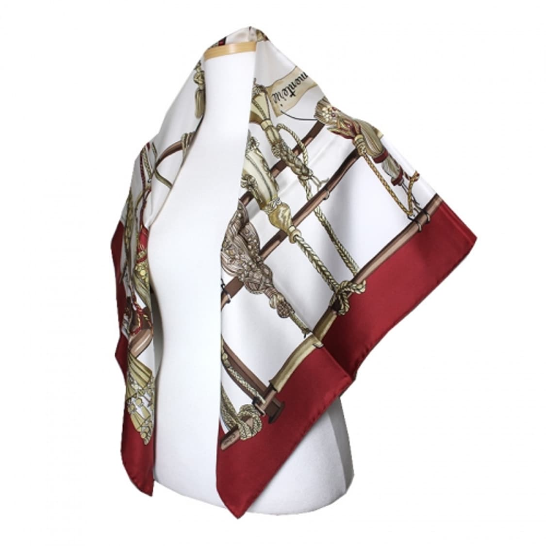 에르메스 버건디 파스망트리 실크 까레 스카프 상품이미지2