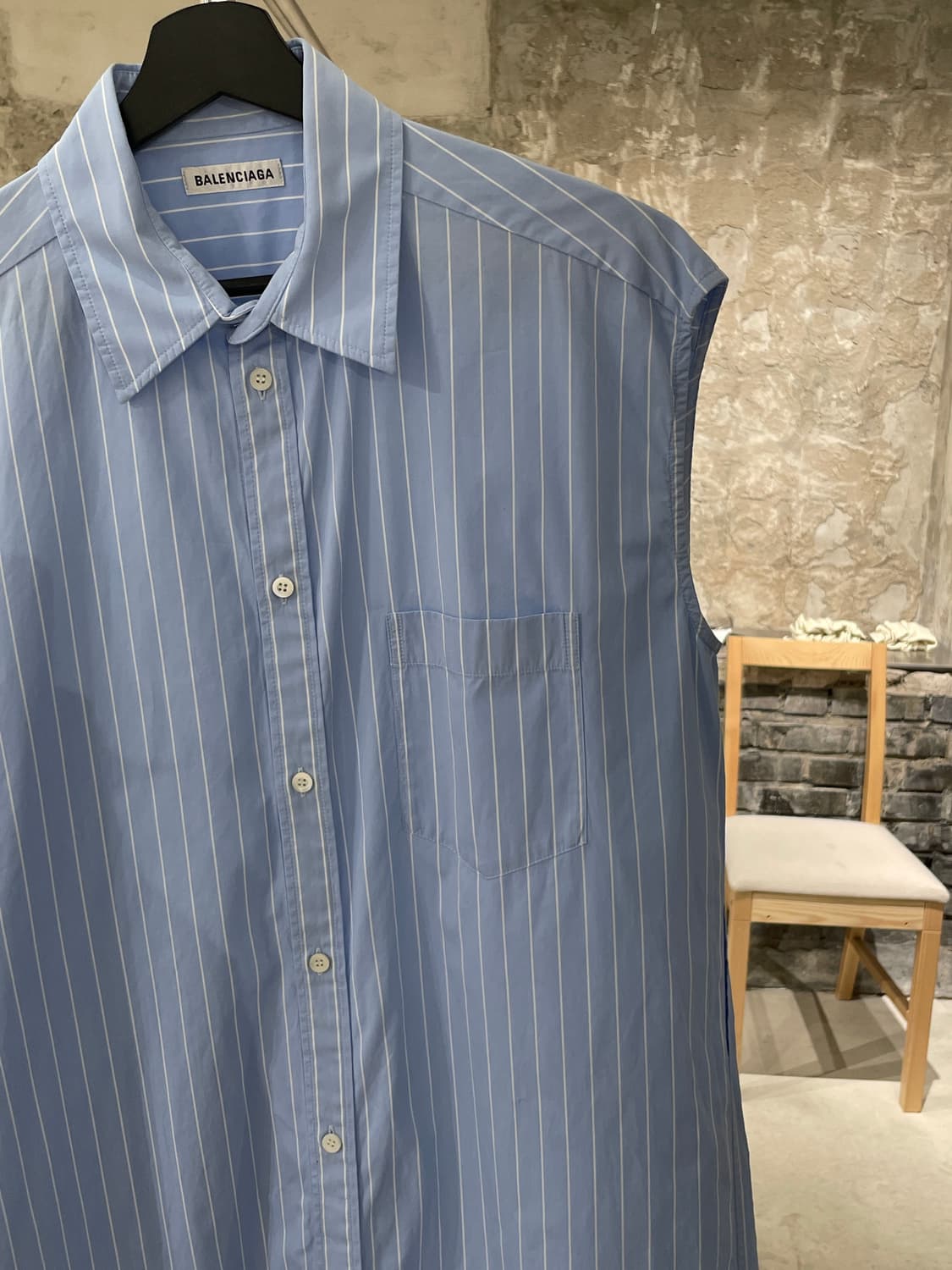 발렌시아가 스카이블루 싱글 포켓 컷 아웃 롱 원피스 상품이미지3