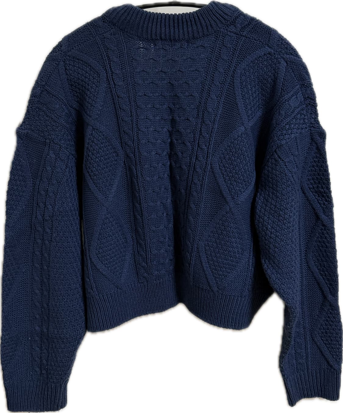 크롭 브이넥 니트 네이비 상품이미지2