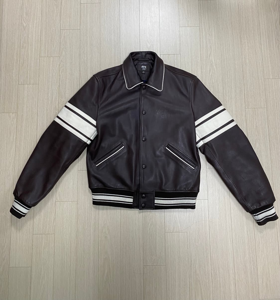 [M]Stussy X WalesBonner/스투시X웨일즈보너 레더 바시티 상품이미지4