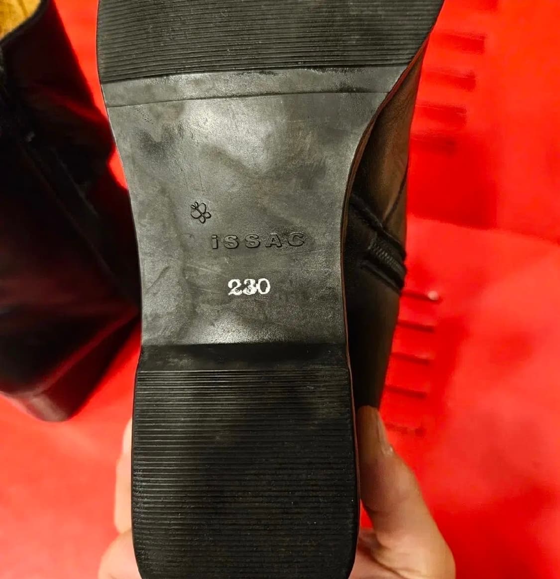 이삭(issac) 리본 밴드 스트렙 레더 앵클 부츠 230 size 상품이미지5