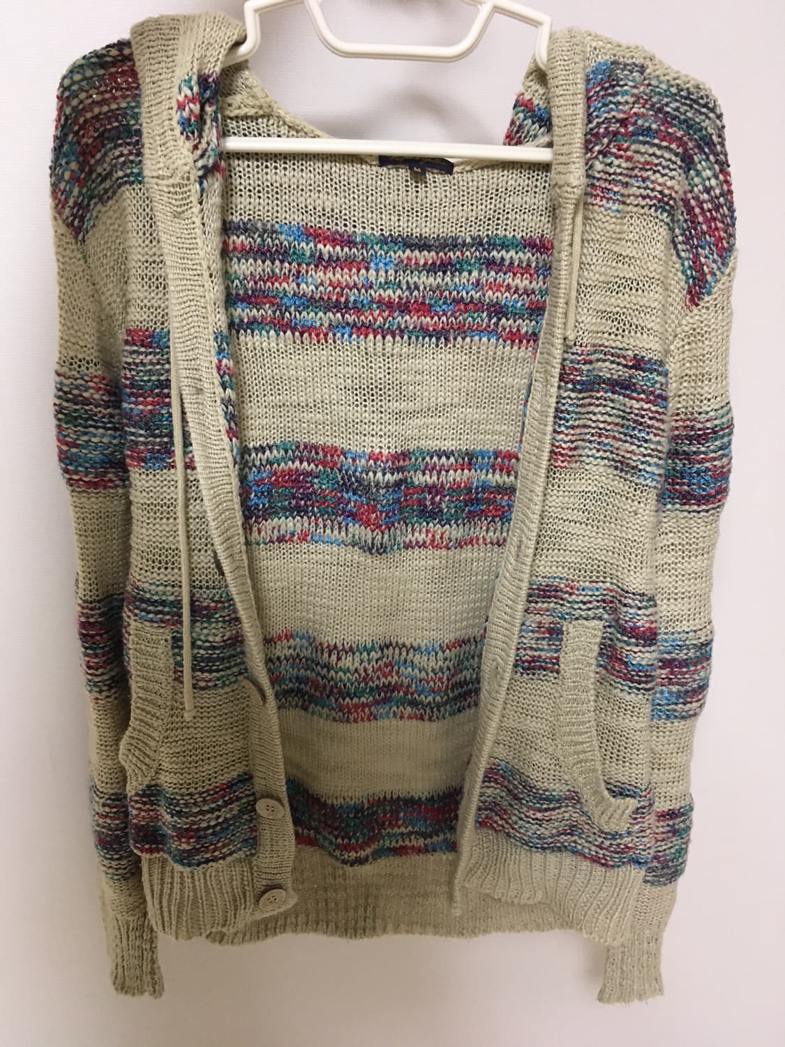 빈티지 베이지 단추 후드 상품이미지2