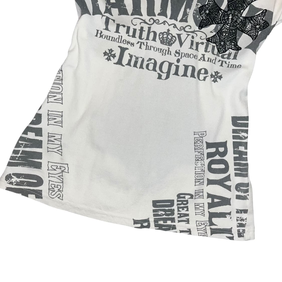 Glitz 글리츠 십자 크로쉐 프린팅 반팔티 y2k펑크갸루 상품이미지5