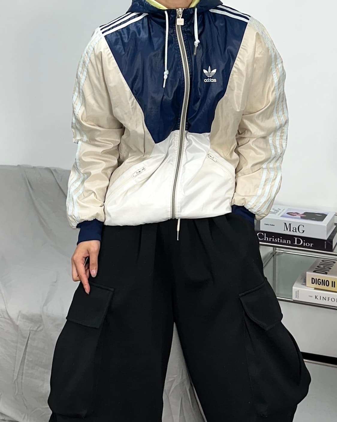 아디다스 컬러 블록 바람막이 S 상품이미지2