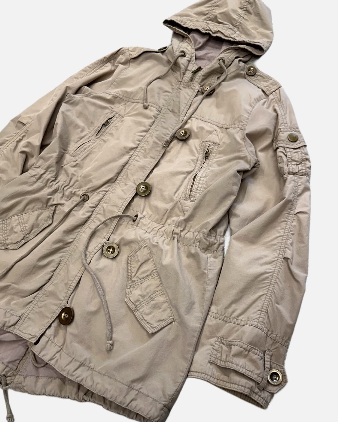 light beige military hood parka 상품이미지2