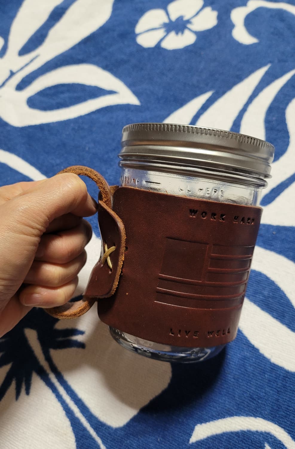 미국산 핸드크레프트 가죽 볼 휴대용 유리컵 상품이미지2