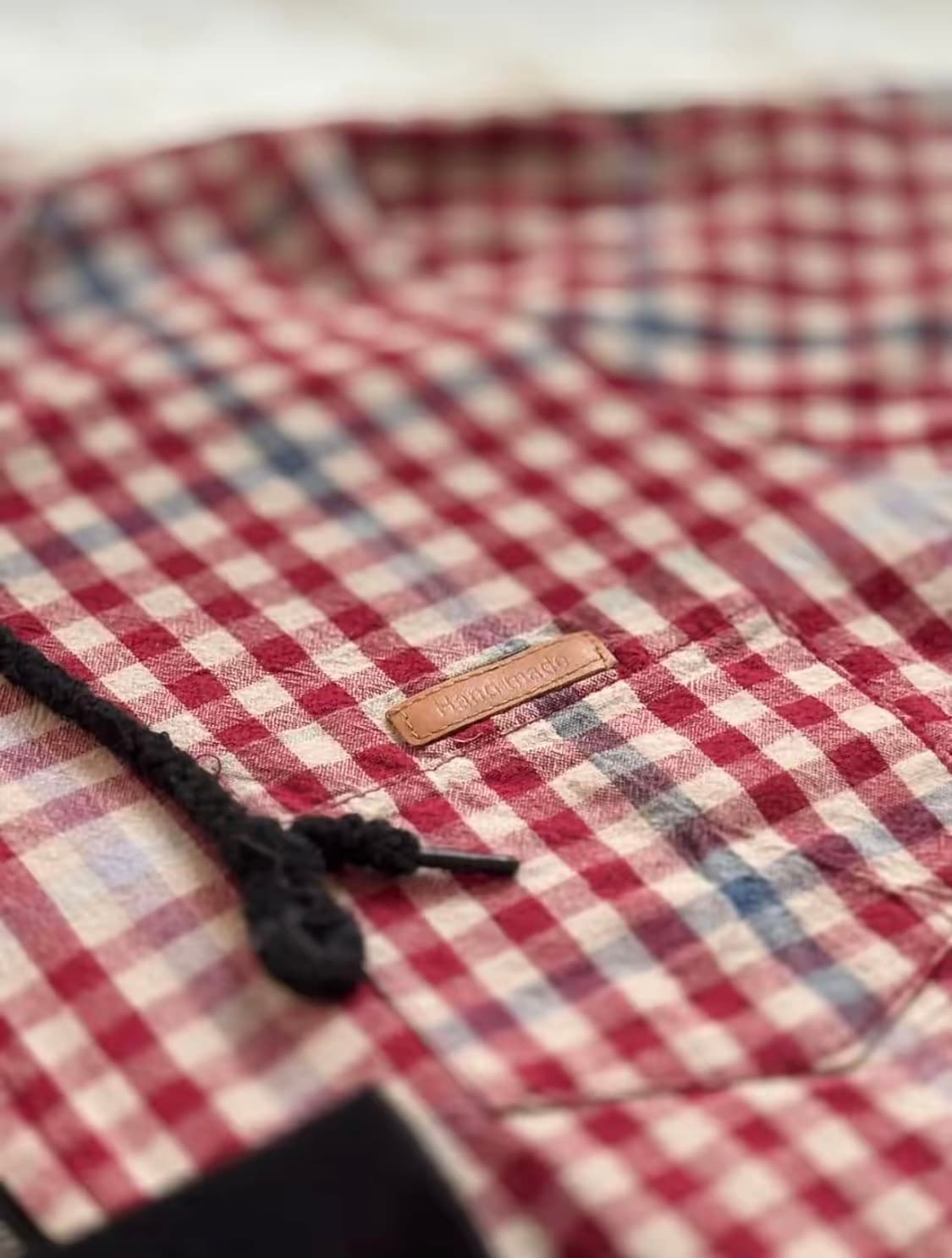 레드 체크 포인트 핸드메이드 후드집업 상품이미지2