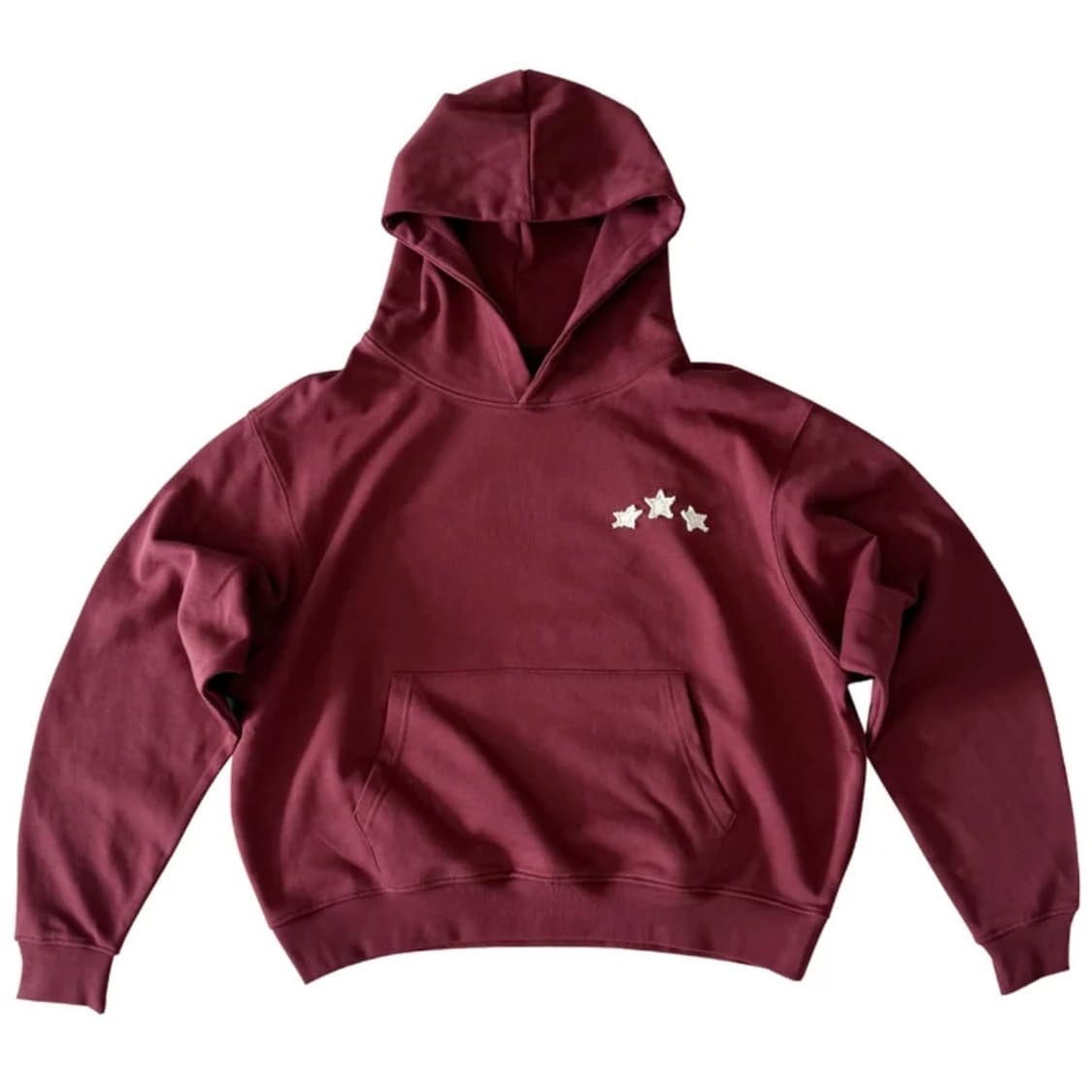 아플리케 8 빅로고 오버사이즈 숏 후드 버건디 상품이미지2