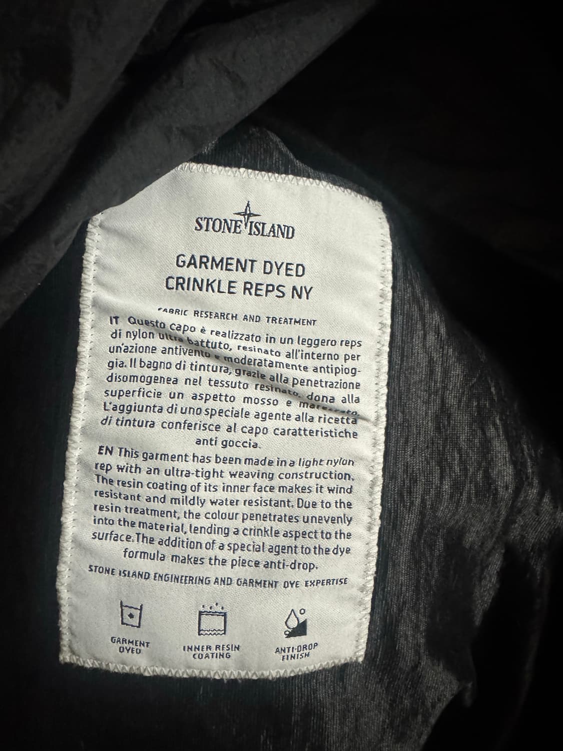 스톤아일랜드 크링클랩스 바람막이 상품이미지3