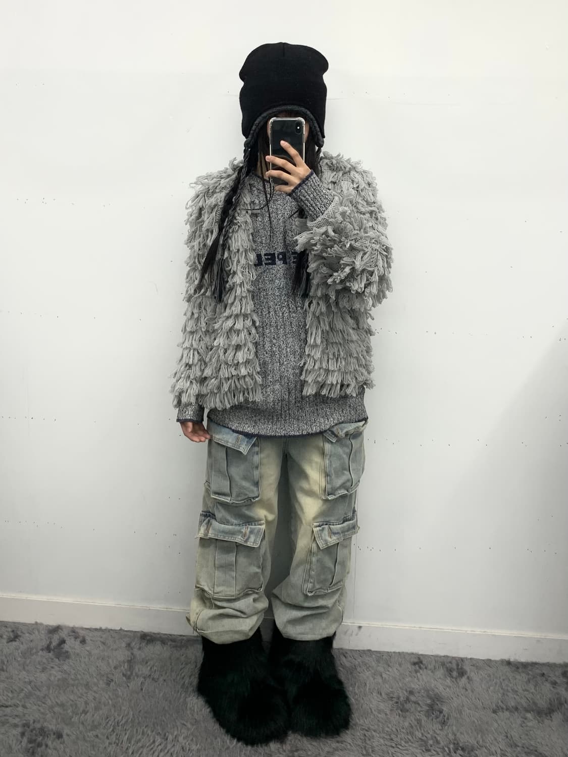 프린지 니트 가디건 상품이미지2