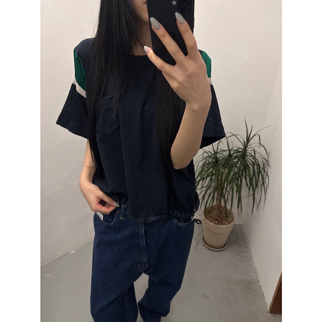 sacai String Hem Mix Panel T-shirt 상품이미지4