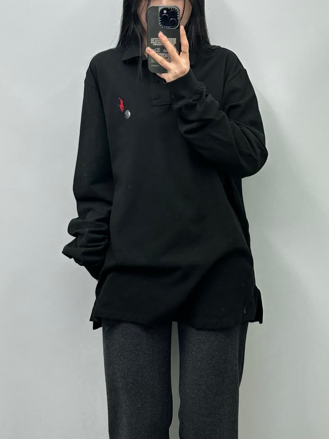 폴로 랄프로렌 신형 블랙 긴팔 카라 티셔츠 상품이미지1