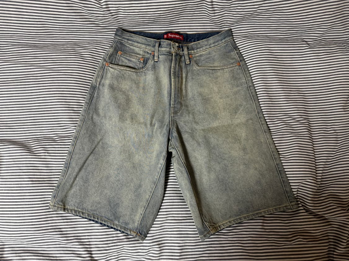 슈프림 배기 데님 쇼츠 더티 인디고 상품이미지1