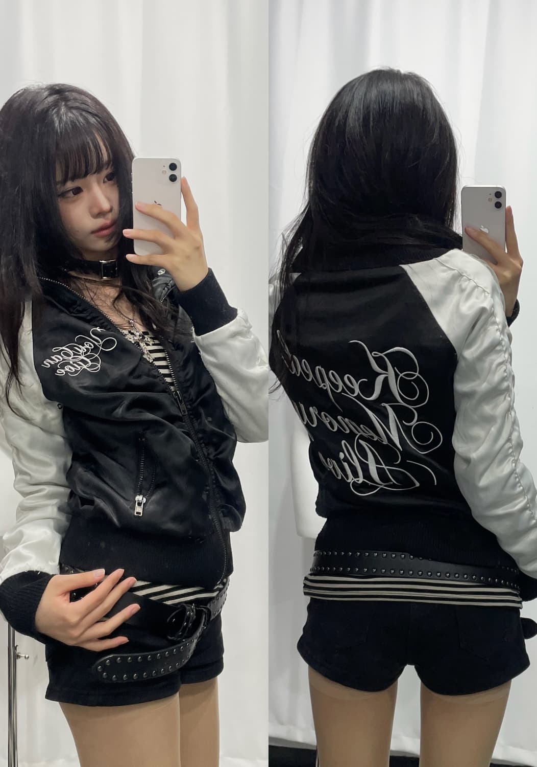 🎸블랙 레터링 디테일 스카쟌🎸 상품이미지1