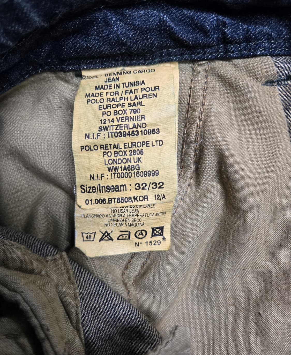 랄프로렌 데님 카고 바지 32/32 상품이미지7