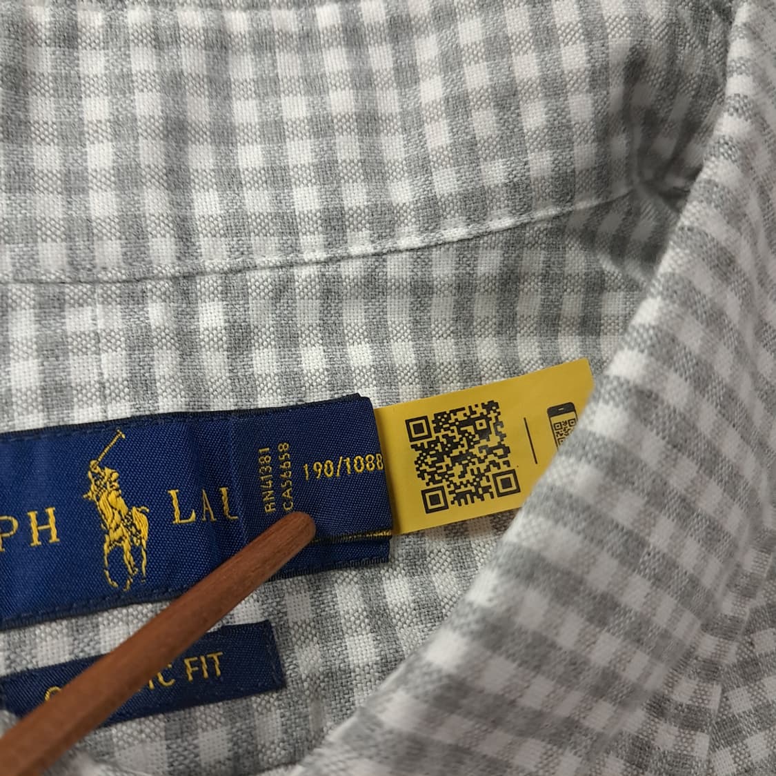 CJ179 2XL 폴로 QR 모노 그레이 마이크로체크 셔츠 남방 상품이미지4