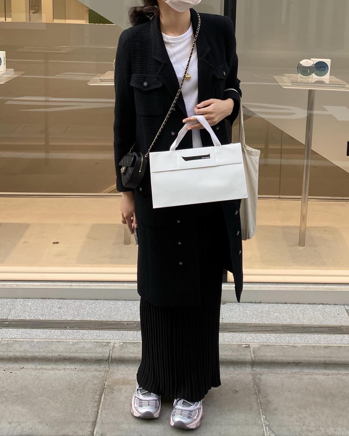 정품 샤넬 로고 버튼 코트 상품이미지8