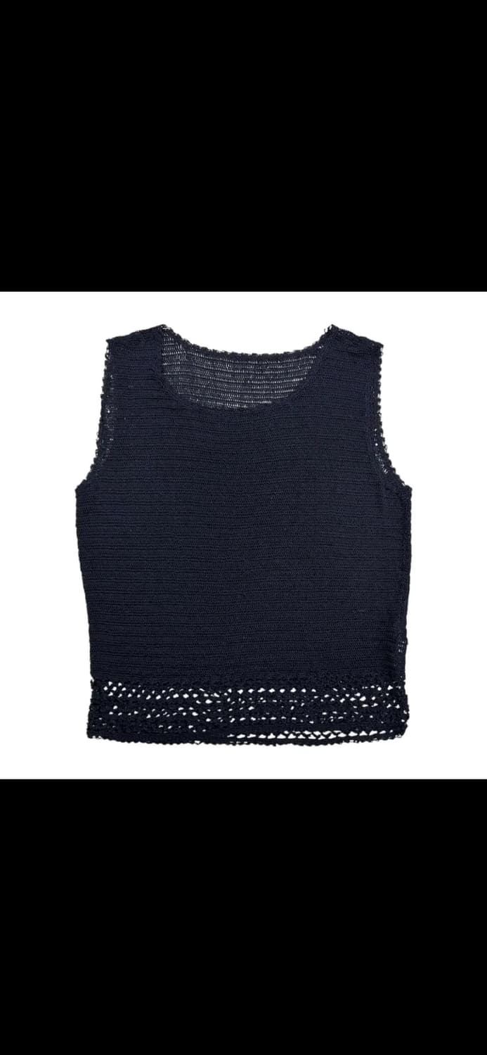 T132빈티지 JPN 죠르쥬 레슈 니트 레이스 슬리브리스 SIZE M-L 상품이미지1