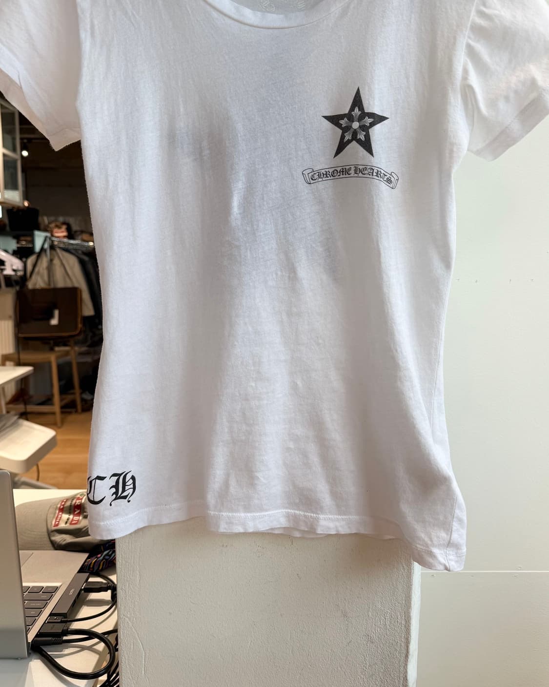 크롬하츠 화이트 스타포인트 로고 하프티  상품이미지6