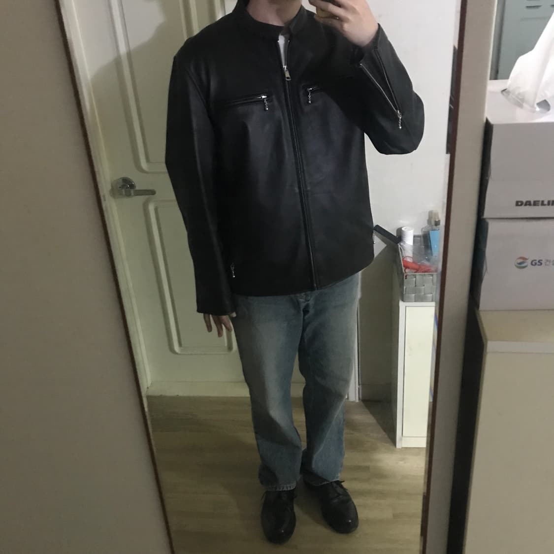 에이징CCC 차이나카라 램스킨 가죽 자켓 XL사이즈 상품이미지9