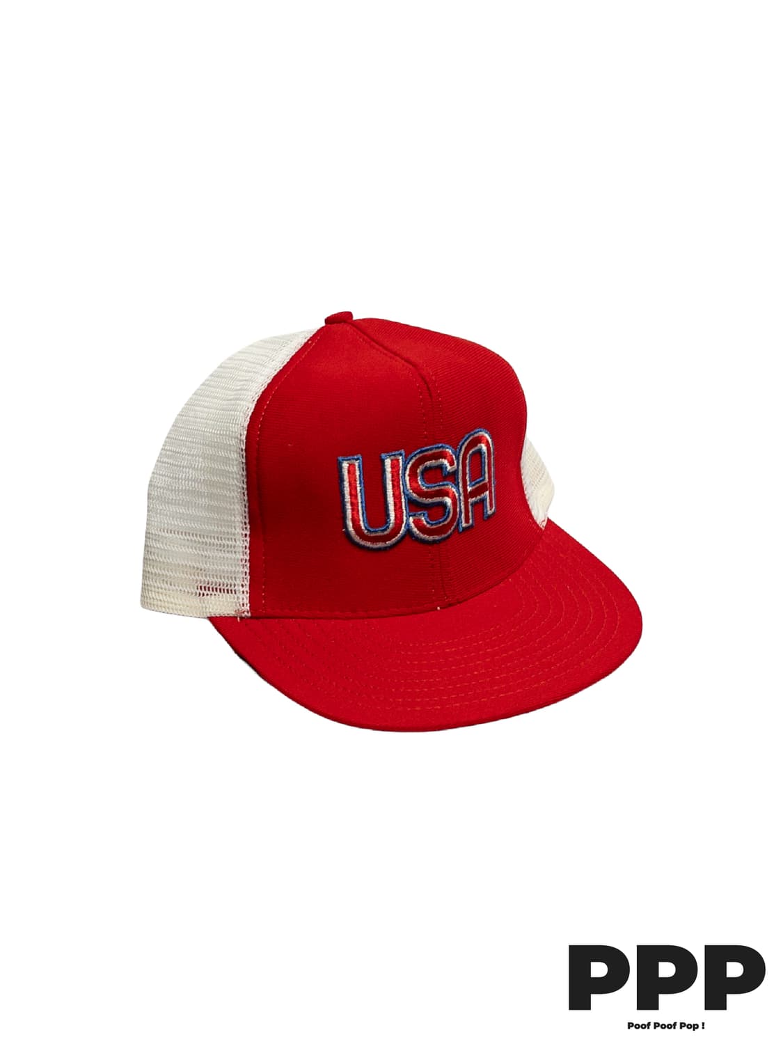80's 미제 빈티지 'USA' 미국 자수 트러커 캡 상품이미지1
