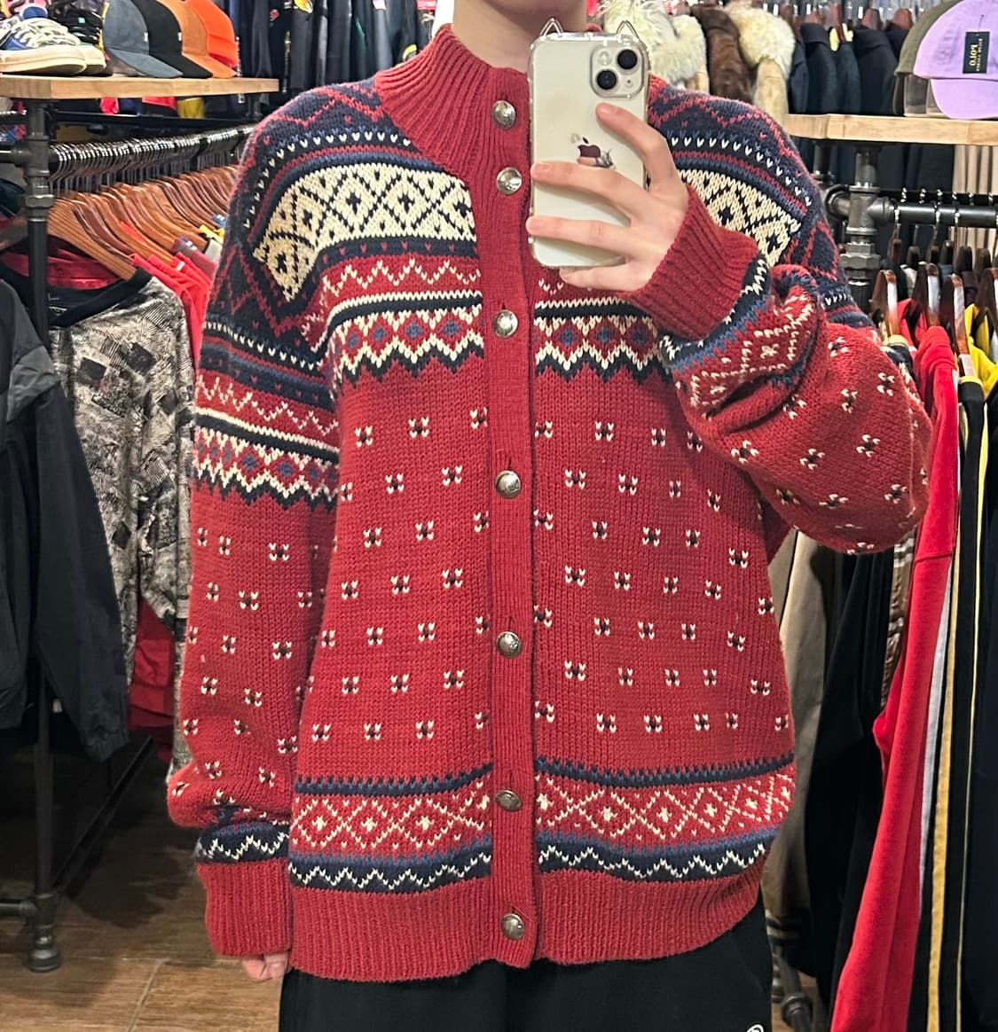 [HI] 폴로 코위찬 가디건 레드  상품이미지1