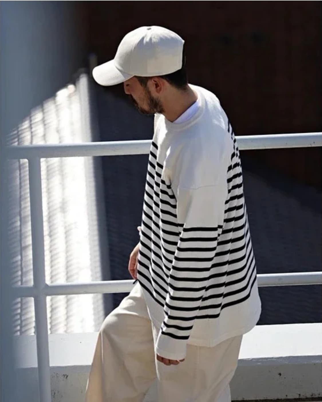 nanamica 나나미카 Paper Knit Stripe Crew 새제품 상품이미지5