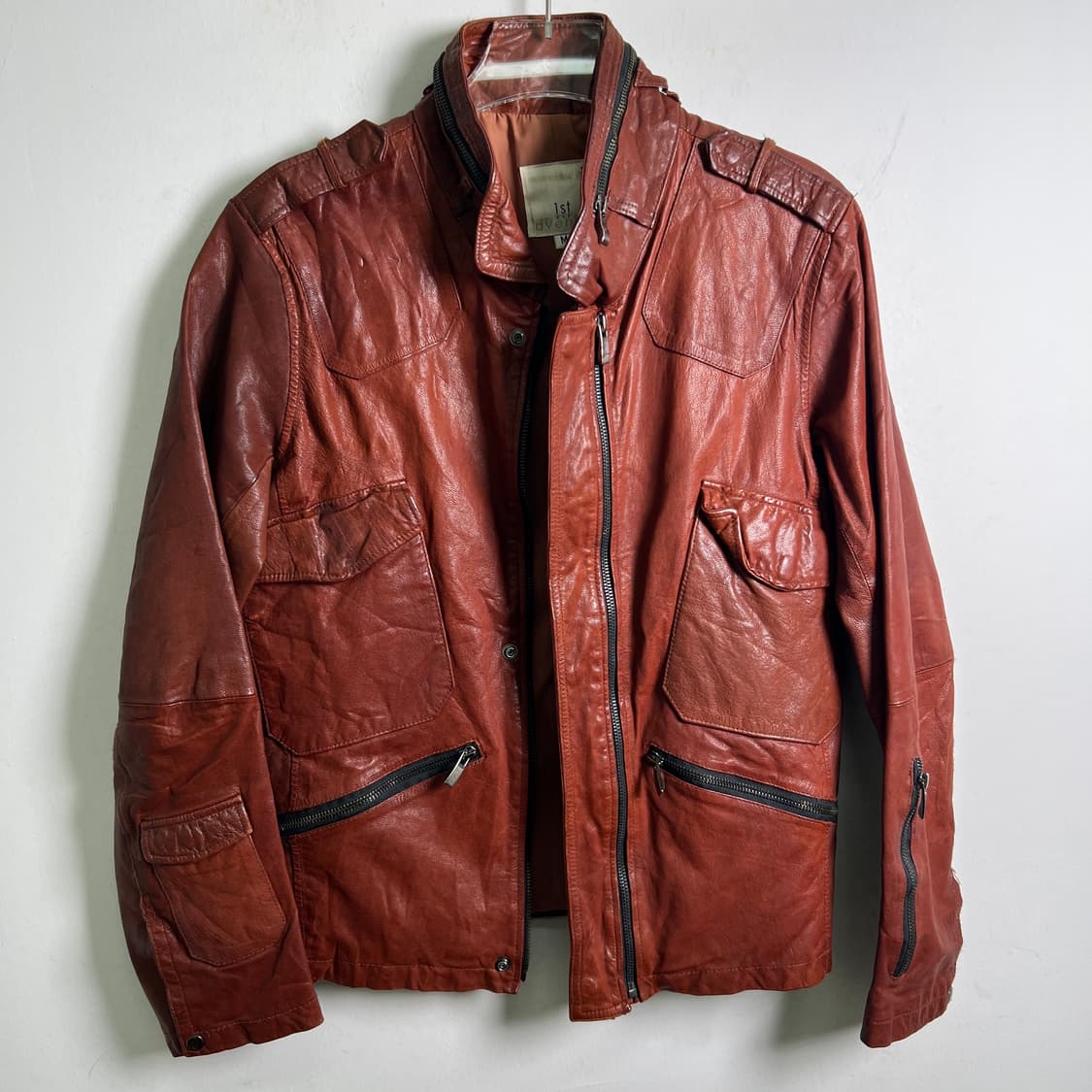 1st avenue 퍼스트 에비뉴 멀티지퍼 고트스킨 가죽 자켓 M 상품이미지6