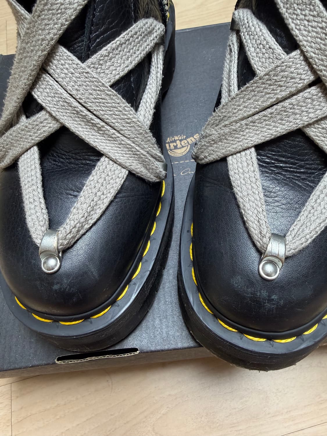 닥터마틴 x 릭 오웬스 1460 RO 레더 레이스 업 플랫폼 부츠 블랙 상품이미지7