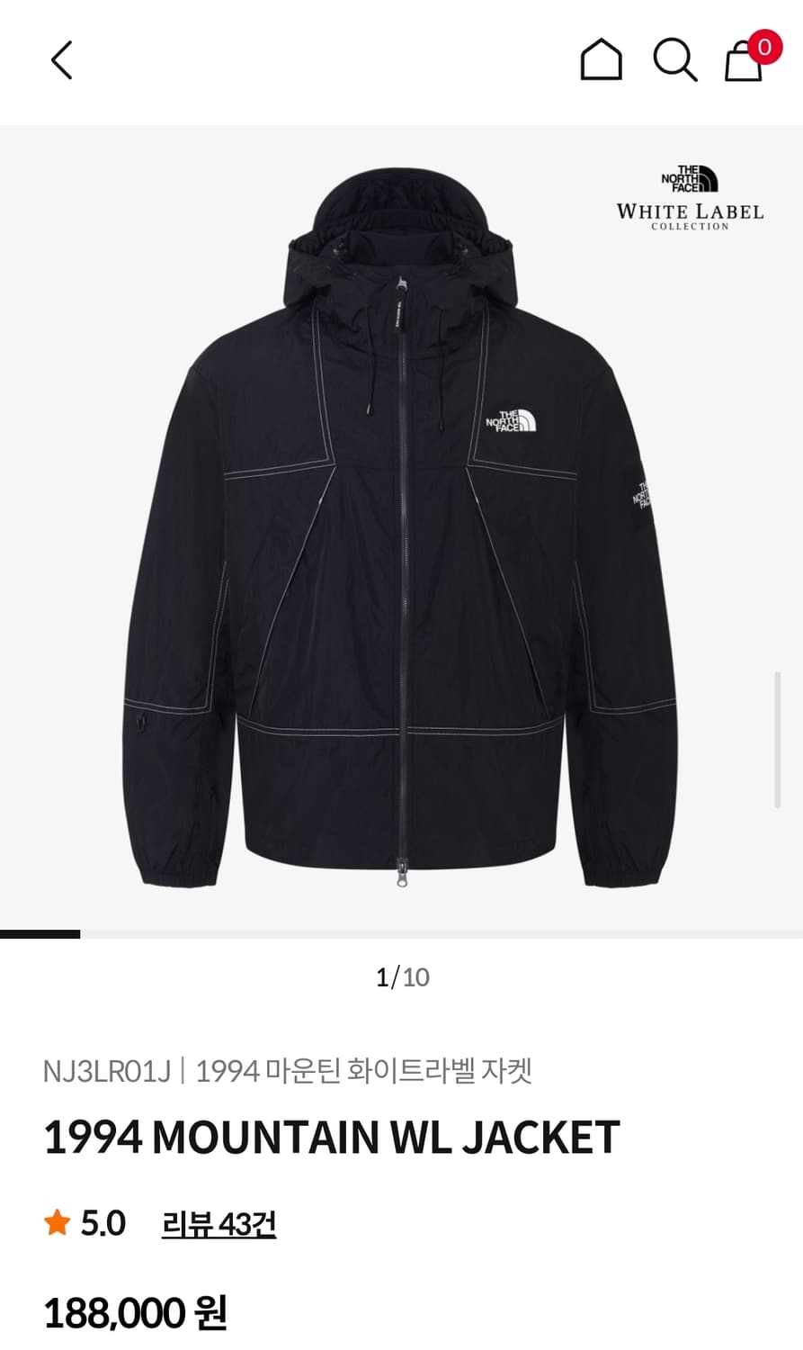 (착샷) 노스페이스 바람막이 1994 마운틴 화이트라벨 자켓 상품이미지10