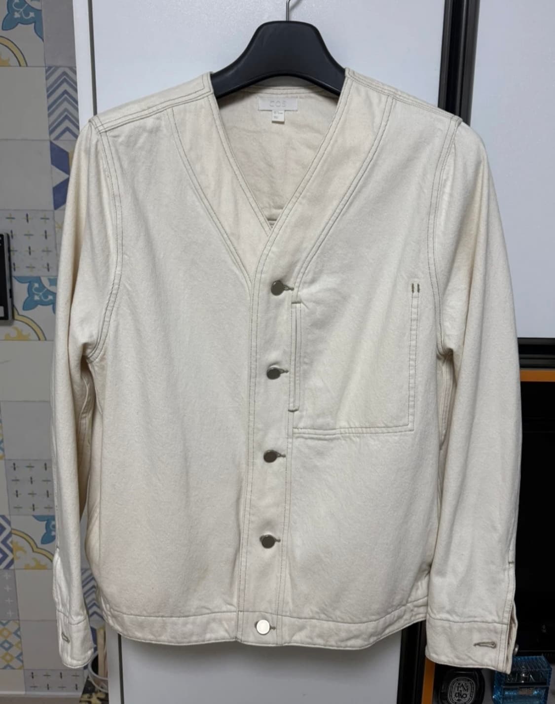 [M] 코스(cos) 카라리스 데님 자켓 아이보리 상품이미지2