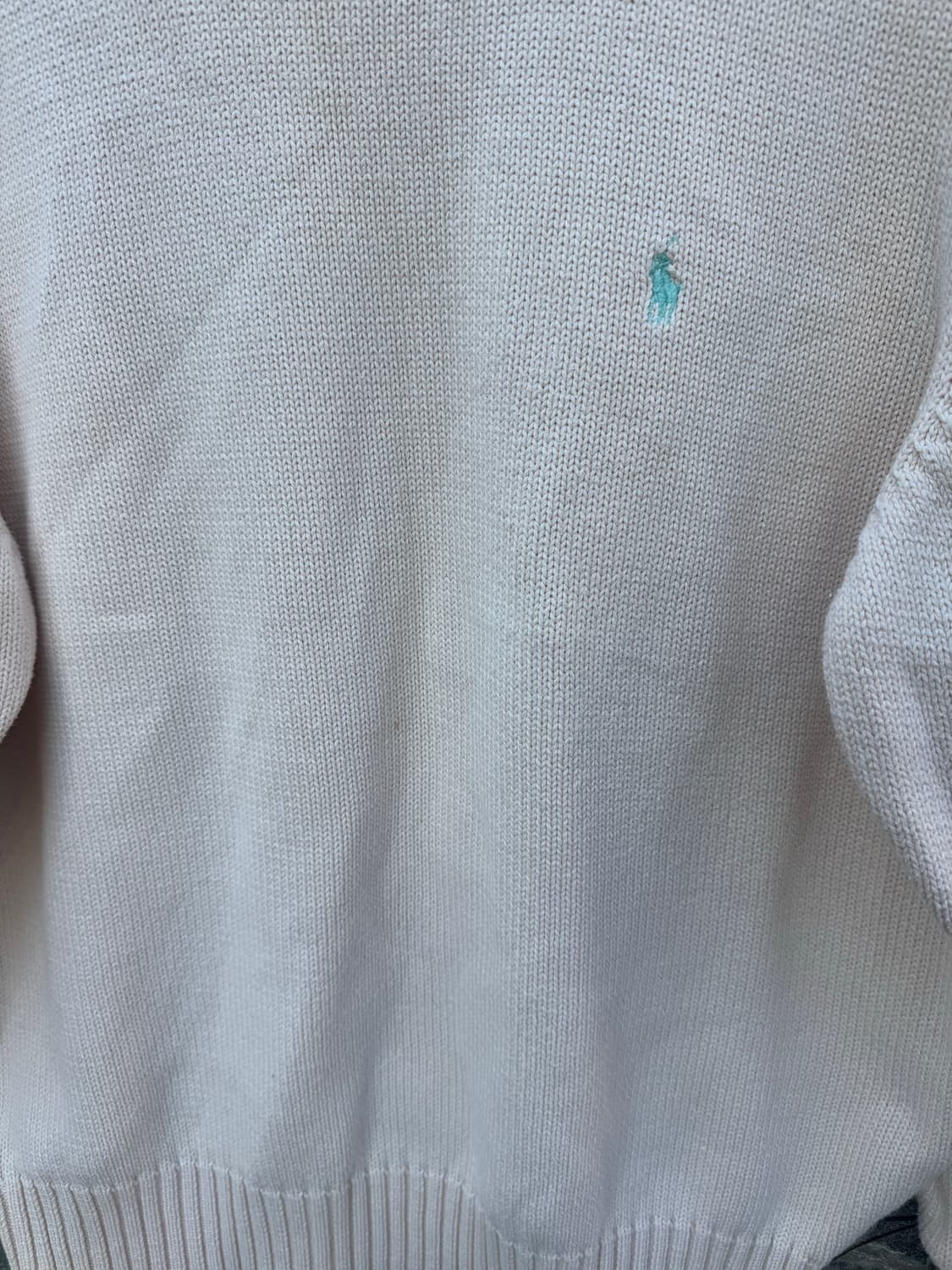 90s 폴로 랄프로렌 빈티지 코튼 레글런 니트 살구색 m 상품이미지5