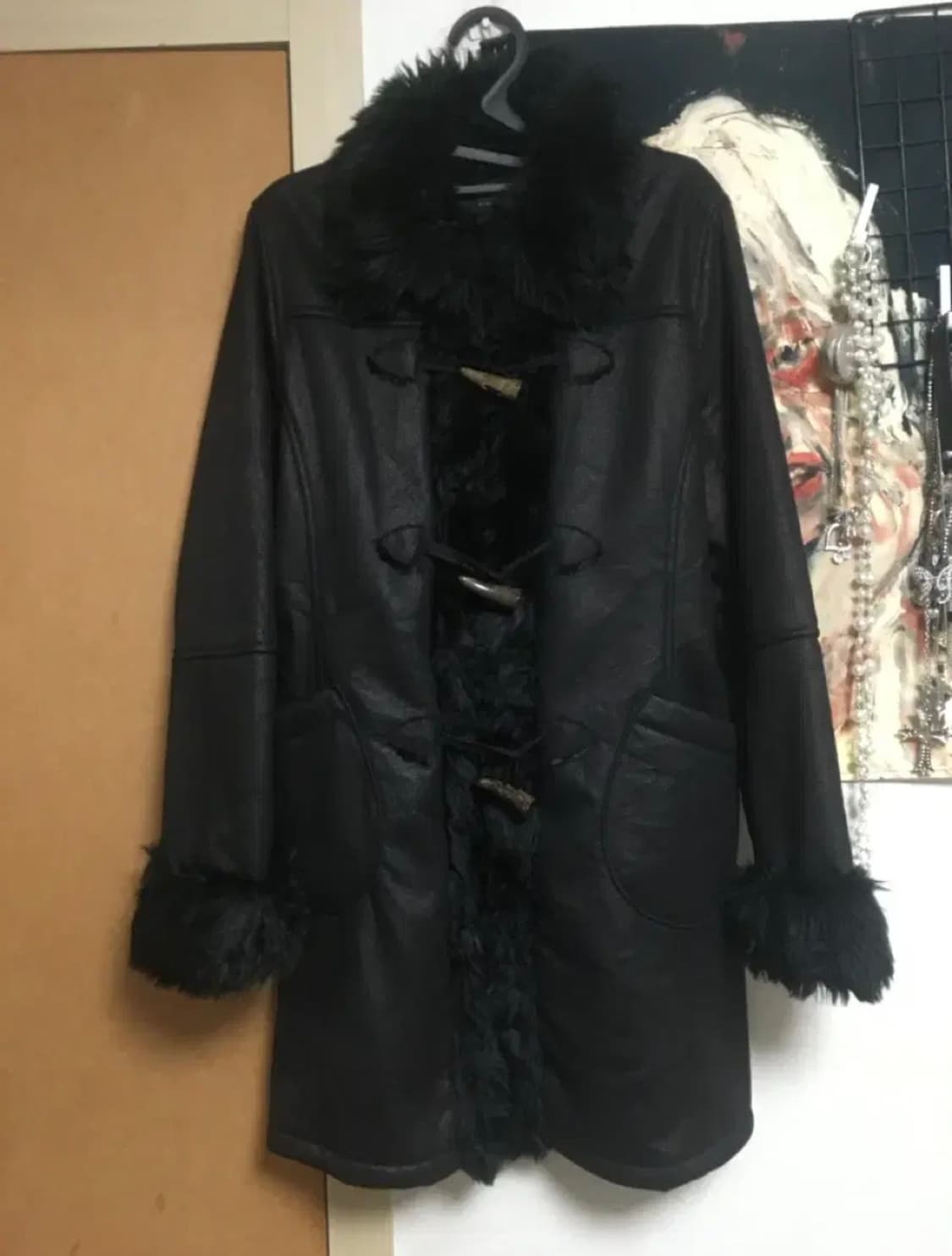 합정빈티지 일본 빈티지 갸루 오네갸루 블랙 퍼 털 코트 M 상품이미지1