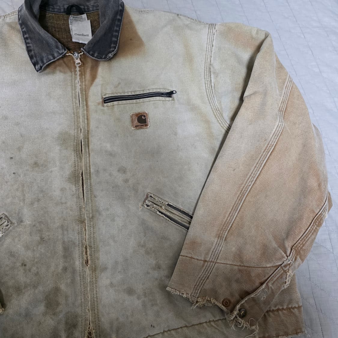 [2XL] REPAIR 00s 칼하트 J97BRN 트래쉬드 디트로이트자켓 상품이미지3