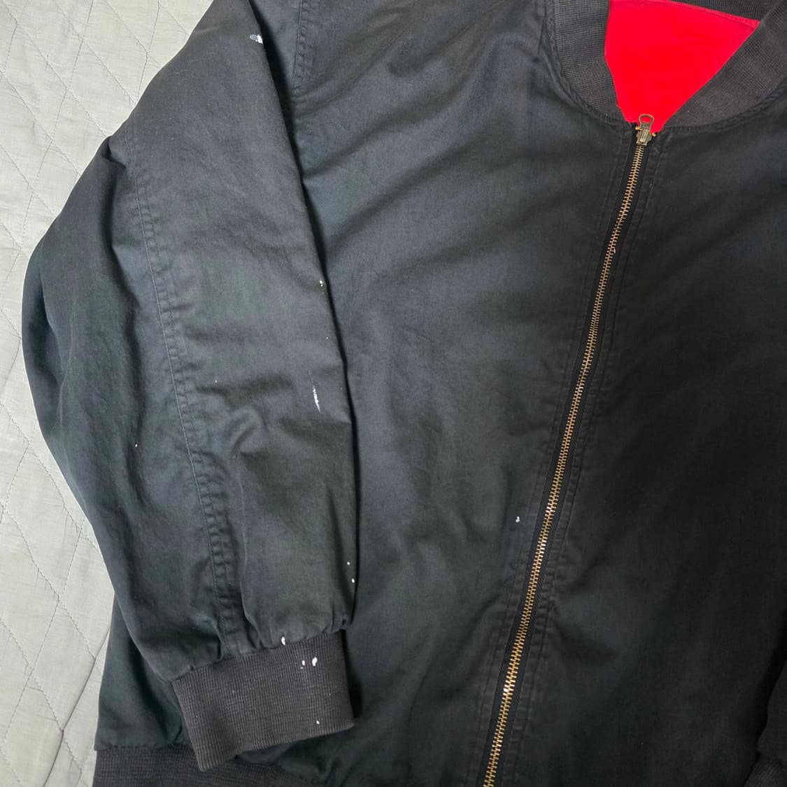 [XL] 90s 빈티지 말보로 리버시블 봄버 자켓 블랙/레드 페인팅 상품이미지5